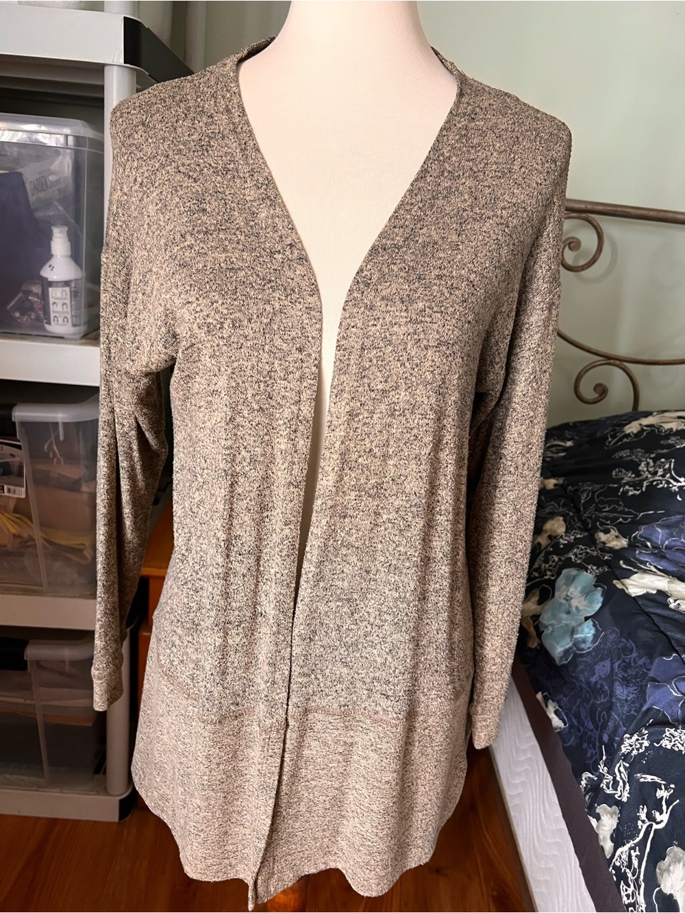 h.i.p. Tan-Brown Open Front Women's Cardigan